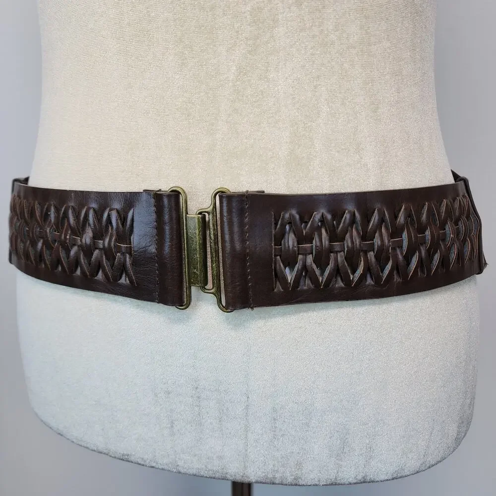 Vintage Y2K Braided Wide Strap Belt Size M/L 30-36